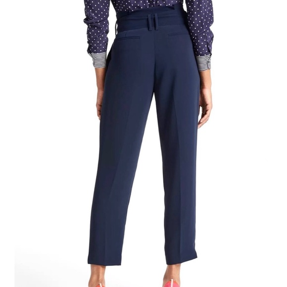 Boden Melina Navy Paperbag Waist Pants Tie Belt | Size 16/18 Plus | NWT Cord - Picture 4 of 8